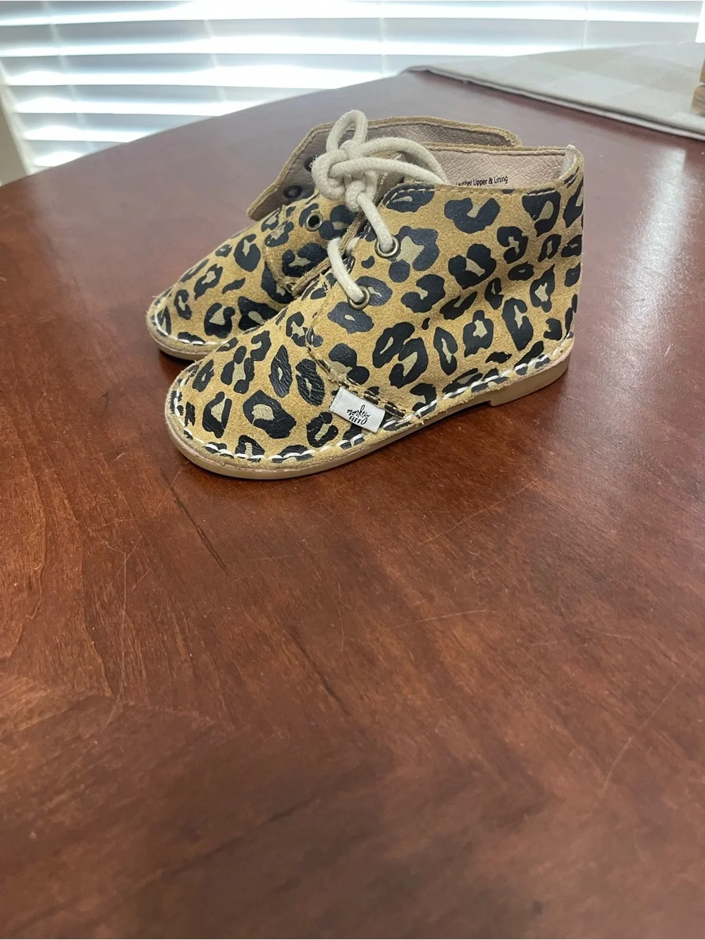 Toddler shoes Monkey feet leopard booties  18-24 months